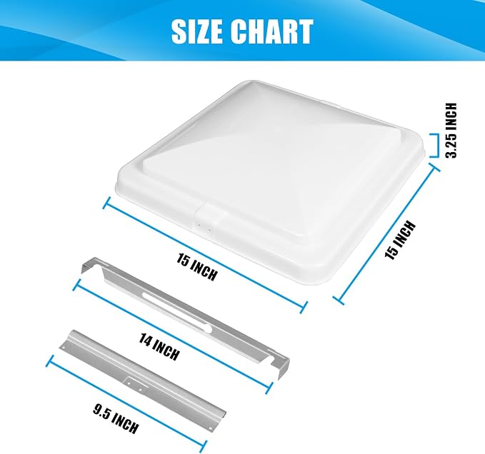 Jack Boss RV Roof Vent Cover, 14 Inch Camper Vent Cover Replacement - Image 3