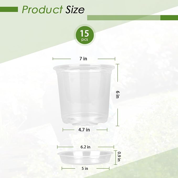 FUIJOL 7 Inch Clear Nursery Pots - Image 2