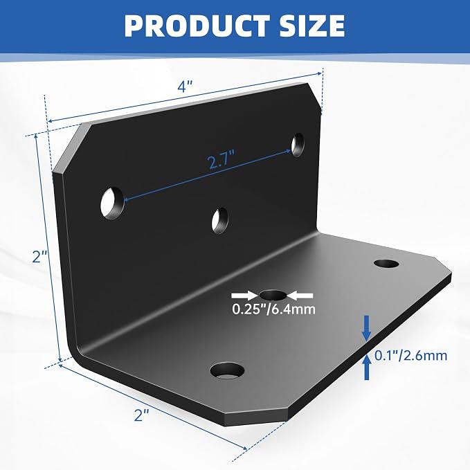 4"x2" Steel Corner Braces, L Brackets - Image 7