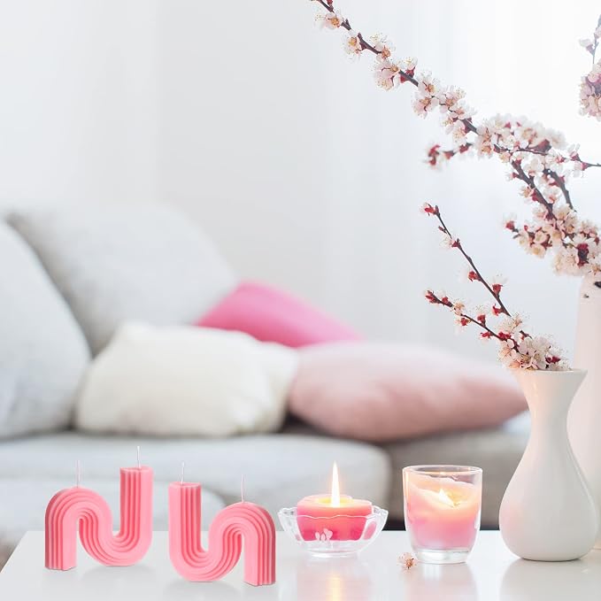 Tondiamo 2 Pcs Aesthetic Candles Twist Shaped Aesthetic Candles Cool S Shape - Image 6
