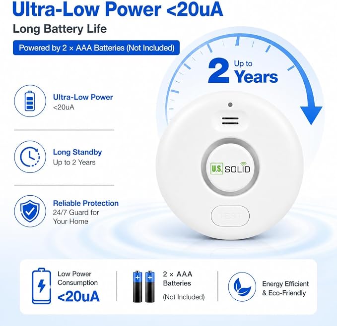U.S. Solid WiFi Water Leak Detector, Tuya Smart App Flood Sensor Alarm - Image 5