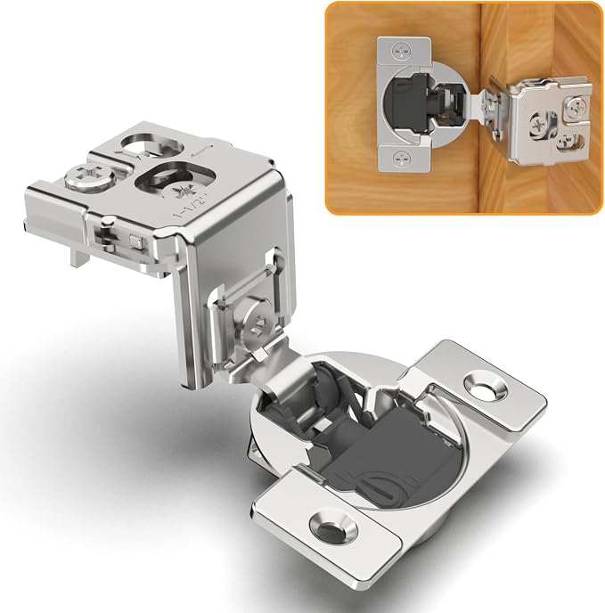 60 Pack 1-1/2" Overlay 4D Soft Close Concealed Hinges by CHIBERY-US