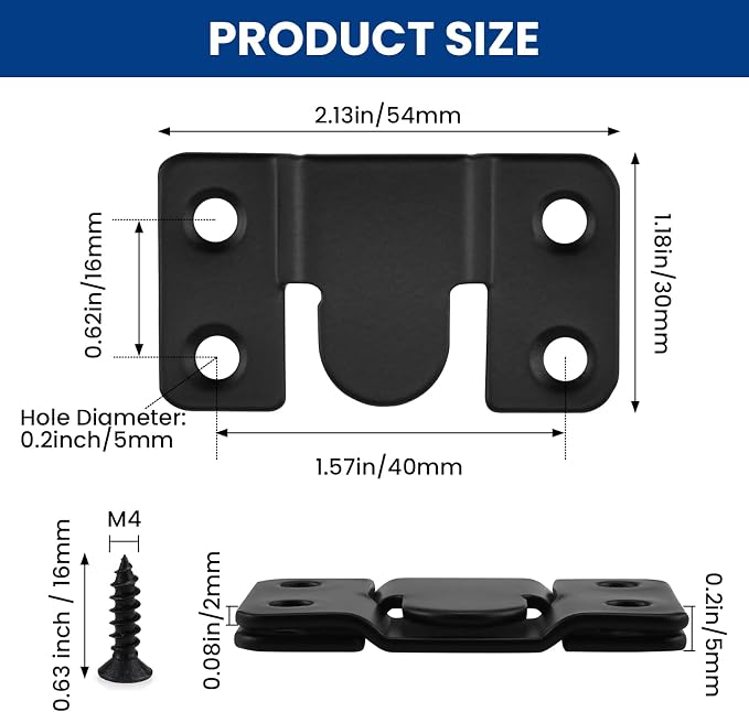 10Pcs Flush Mount Bracket, Stainless Steel Heavy Duty Interlock | Hanging Photo - Image 2
