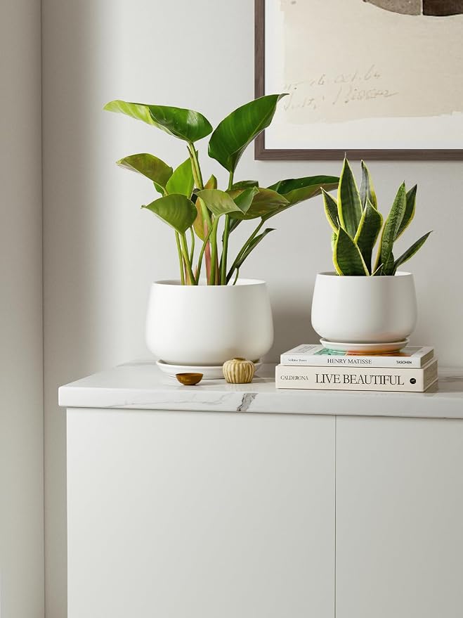 LE TAUCI Ceramic Plant Pots, 4.1+5.1+6.5 inch, Planters - Image 8
