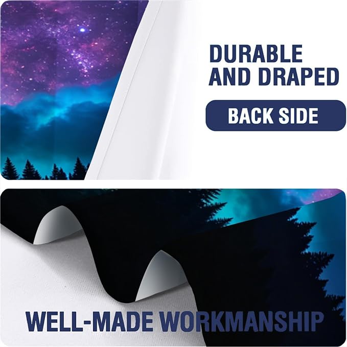 Fluorescent Forest Curtain, Dreamy Home Decor Drapes 2 Panel Sets, Grommet - Image 6