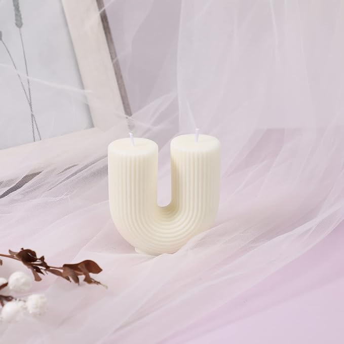 Tondiamo U Shaped Candle Ribbed Soy Wax Scented Decorative Candles Minimalist - Image 5