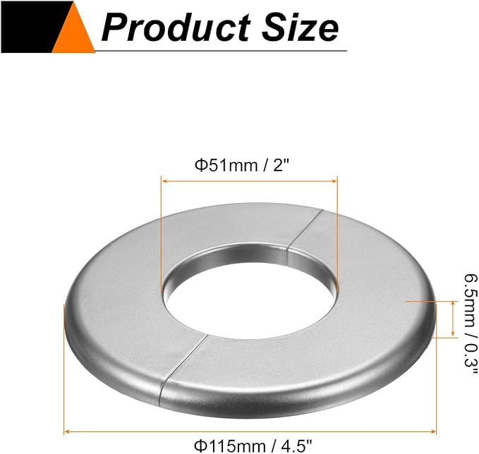 HARFINGTON 2pcs Wall Split Flange 51mm/2" Self-Adhesive Plumbing Cover Plates - Image 2