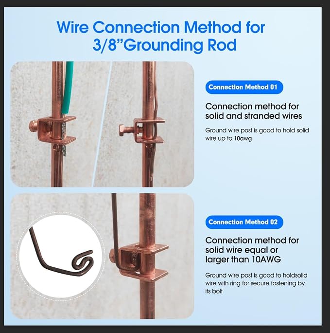 4FT Grounding Rod with Warning Tags, Portable Electrical Copper Grounding Rod - Image 5