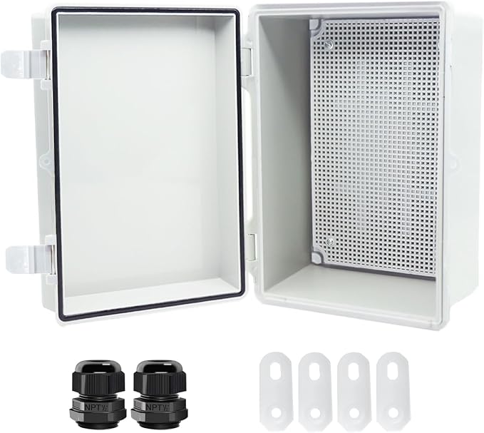 Junction Box, Hinged Cover IP67 Waterproof ABS Project Box by Otdorpatio