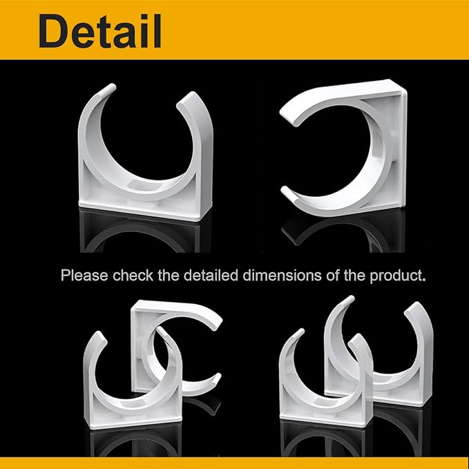 100PCS 20mm PVC Pipe Clamps, U-Shaped Pipe Clips - Image 5