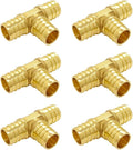 Hooshing 6PCS 3/4" Pex Tee Fittings, Brass Barb Crimp Fitting by Hooshing