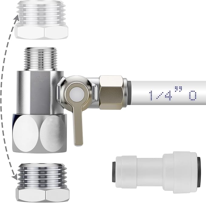 Jingzan Feed Water Adapter Kit, G1/2 Female x 3/8" Compression Male x 1/4" by Jingzan