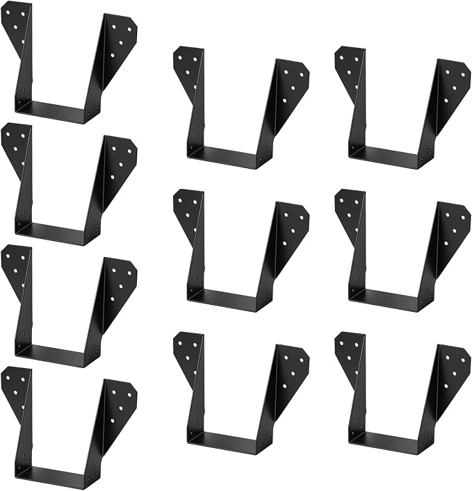 GBGS 10 Pcs Black 4 x 6 Face-Mount Joist Hanger | 14 Gauge - Image 3