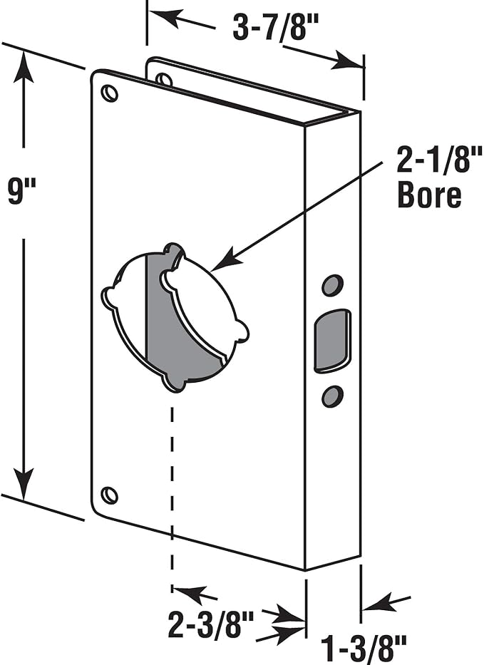 Prime-Line U 9585 Stainless Steel Lock and Door Reinforcement Plate - Image 2