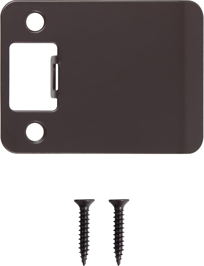 Round Corner Extended Lip Strike Plate, 2-1/4" x 2-1/2", Oil-Rubbed Bronze - Image 2