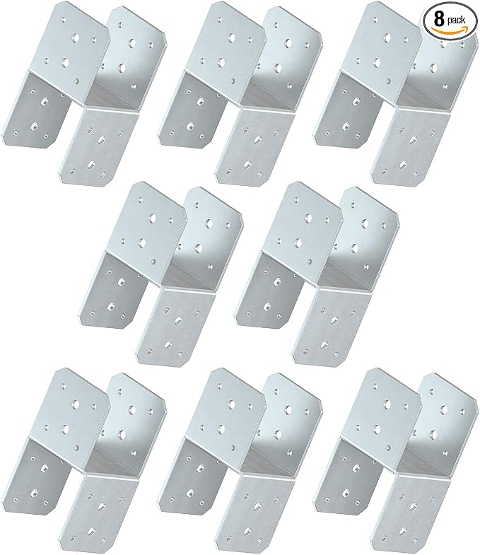 4x4 Post Bracket Kit for Wood Posts, Beams | Inner Size 3.5" x 3.5", Heavy-Duty by AnobeyiHardware