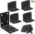 Black Stainless Steel Corner Bracket L Brackets Metal Corner Brace | 16Pcs by Aufuga