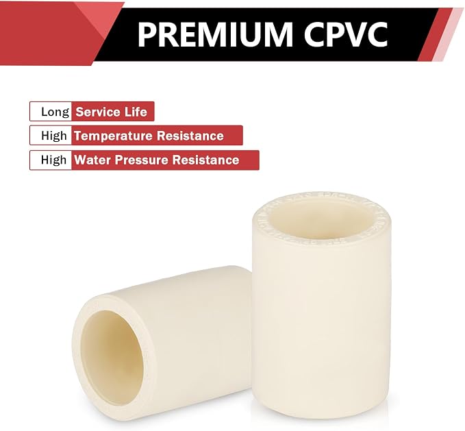 100 Pack EFIELD CPVC Coupling Adapter Fittings, 1/2" Slip x 1/2" Slip | Socket - Image 5
