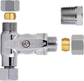 Tee Stop Valve, 3/8" × 3/8" × 3/8" or 1/2" Toilet T Connector, Angle Stop by KAINGA