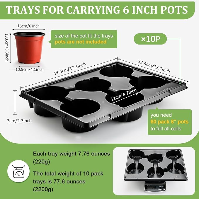 RooTrimmer 6 Cell Round Nursery Pot Trays - Image 2