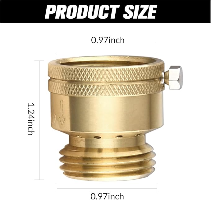 2 PCS Brass Vacuum Breaker Set 3/4 Inch GHT Solid Brass Anti-Siphon Bib Valve - Image 3