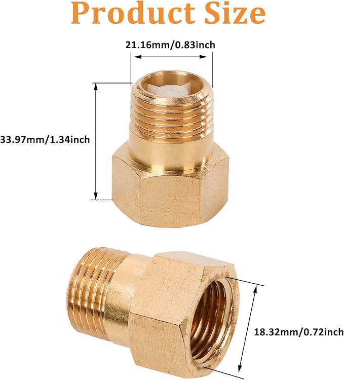One Way Brass Check Valve Non Return 1/2" Female to 1/2" Male Thread Backflow - Image 2