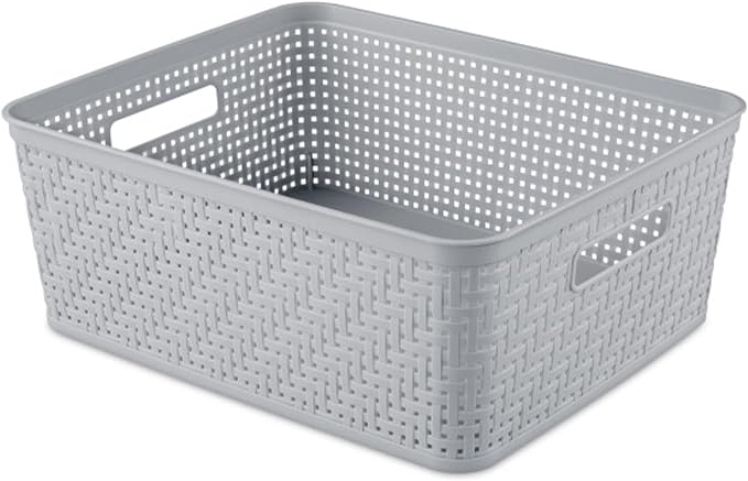 Sterilite 24 Pack Plastic Storage Bin Organization Containers, Short Baskets - Image 5