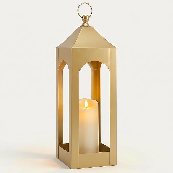 Modern Farmhouse Lantern Decor Metal Decorative Hanging Candle Lanterns | Ideal by SUJUN