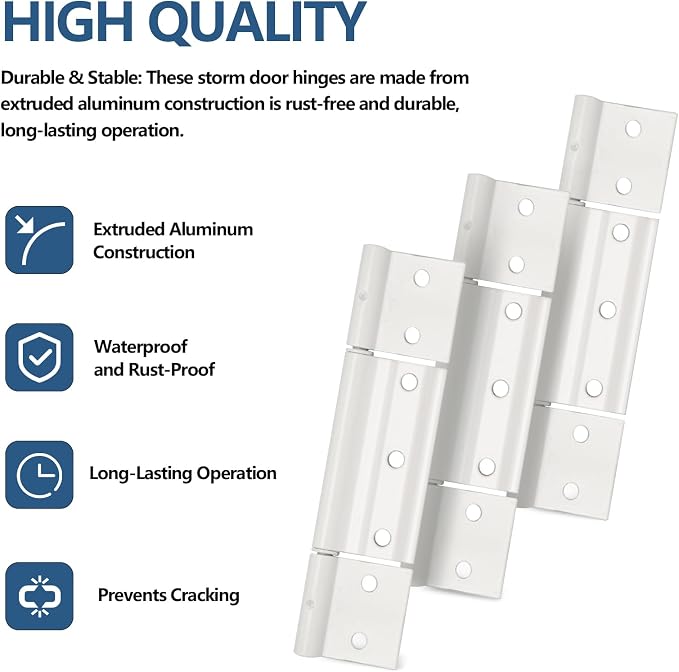 Replacement for Screen Doors Hinge fits for White Aluminum 1/8 in Larson - Image 4