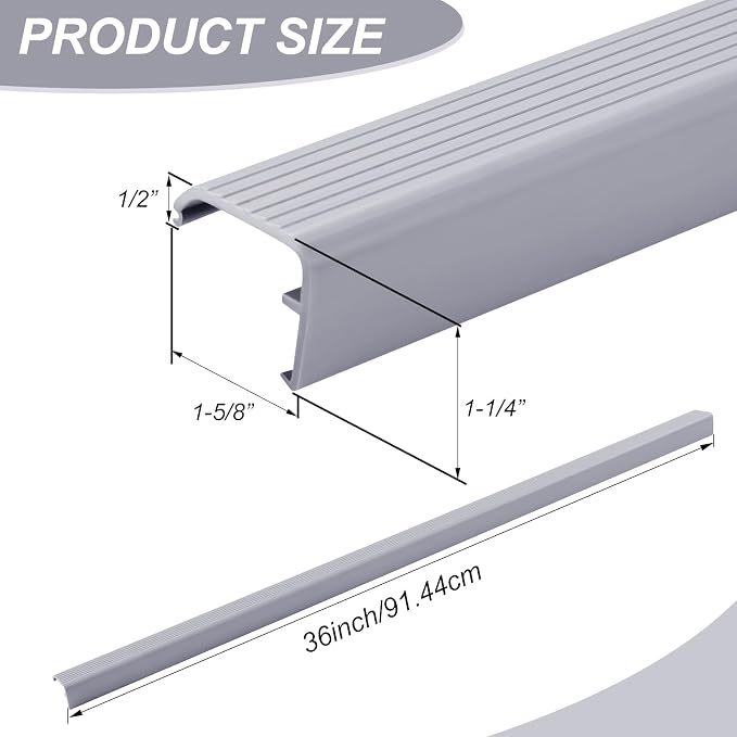 Briwooody 2 Packs Residential Threshold Cap 36'' Traditional Fixed Vinyl Cap - Image 2