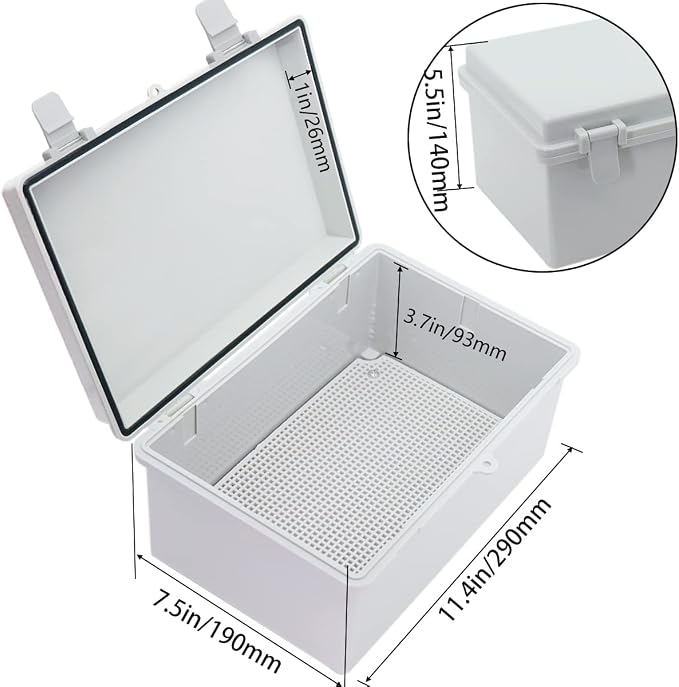Junction Box, Hinged Cover IP67 Waterproof ABS Project Box - Image 3