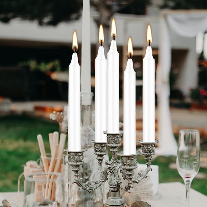 Howemon White Candles Set of 40, Unscented Mini Taper Candle - Image 6