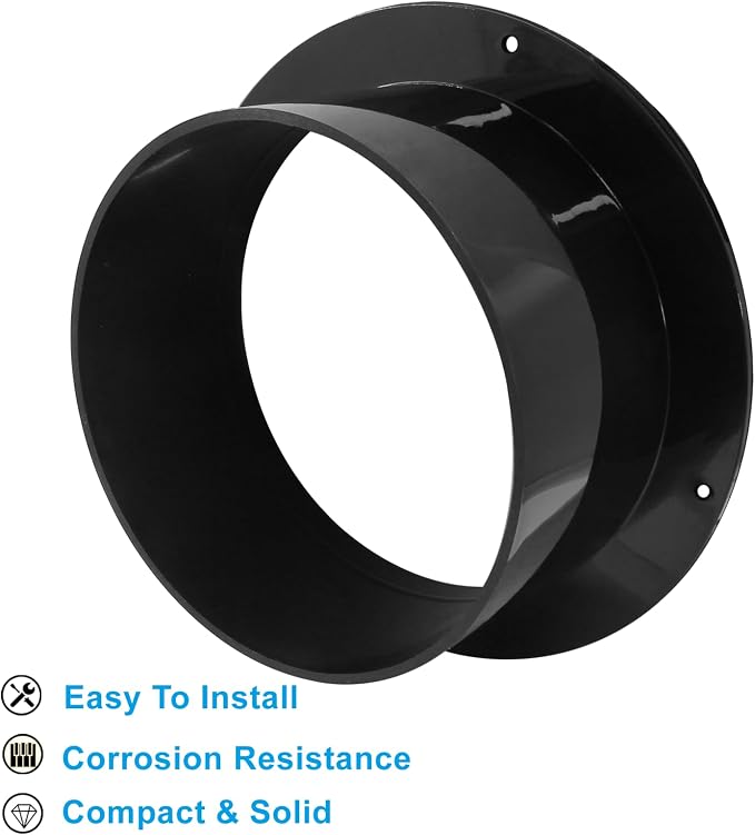 Piutouyar 125mm/5 Inch Duct Connector Flange, Straight Pipe Flanges Duct - Image 4