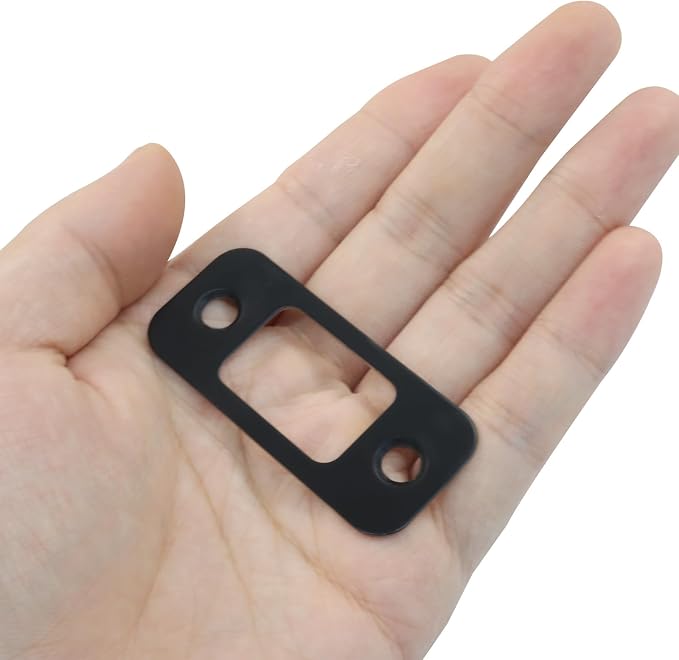 2Pcs Black Deadbolt Strike Plate | Round Corner, Door Latch Strike Plate - Image 4