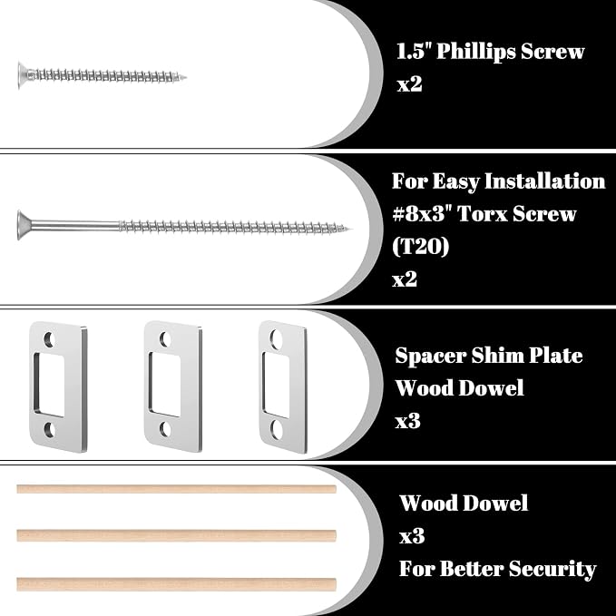 Door Strike Shim Plates, Standard Size Spacer Deadbolt Restorer Strike Plates 3 - Image 3