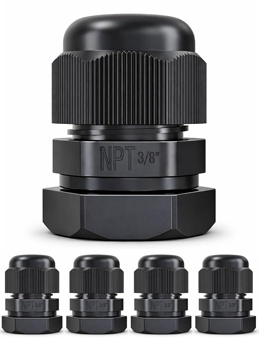 3/8" NPT Strain Relief Nylon Cord Grip Cable Glands by MGISpeedWare