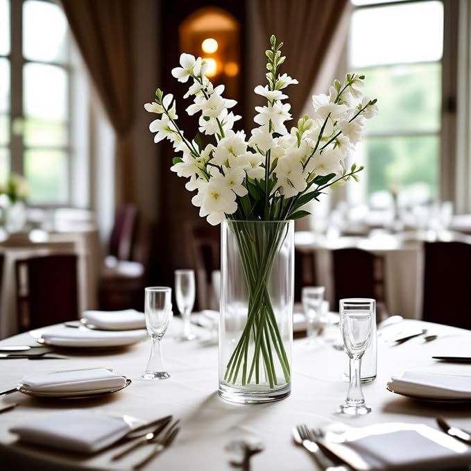 CYS EXCEL Cylinder Clear Glass Vase | Multiple Size Choices Glass Flower Vase - Image 7