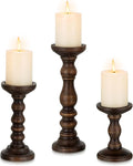 Romadedi Wood Pillar Candle Holders, Dark Brown Solid Wood, Dining Tables by ROMADEDI