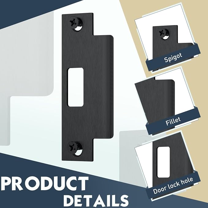 Tandefio 4 7/8 x 3 3/8 x 1 1/4 Inch Deadbolt Strike Plate, Residential - Image 4