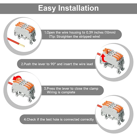 5Pcs DIN Terminal Blocks, 3 Conductor Splicing Connectors | 3 Conductor Compact - Image 6