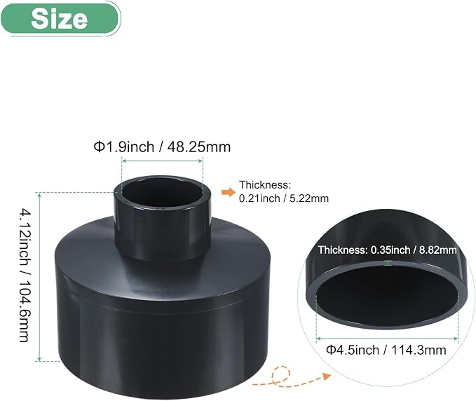 M METERXITY 1-Pack UPVC Reducer Pipe Fitting - Image 3