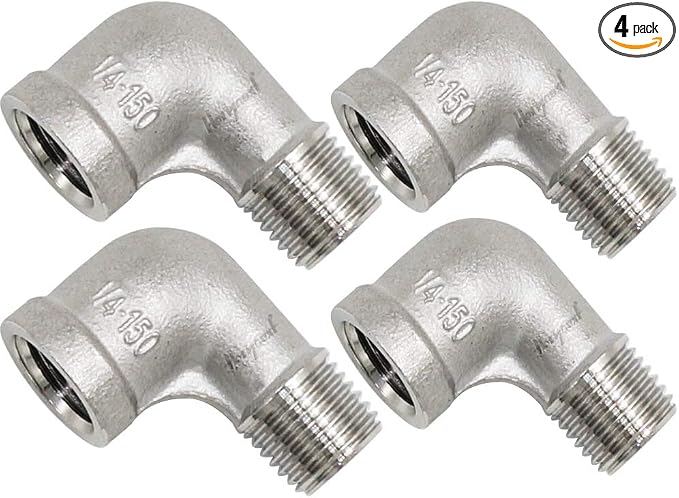 1/4'' NPT Stainless Steel Elbow Fitting, 90 Degree Elbow by Horiznext