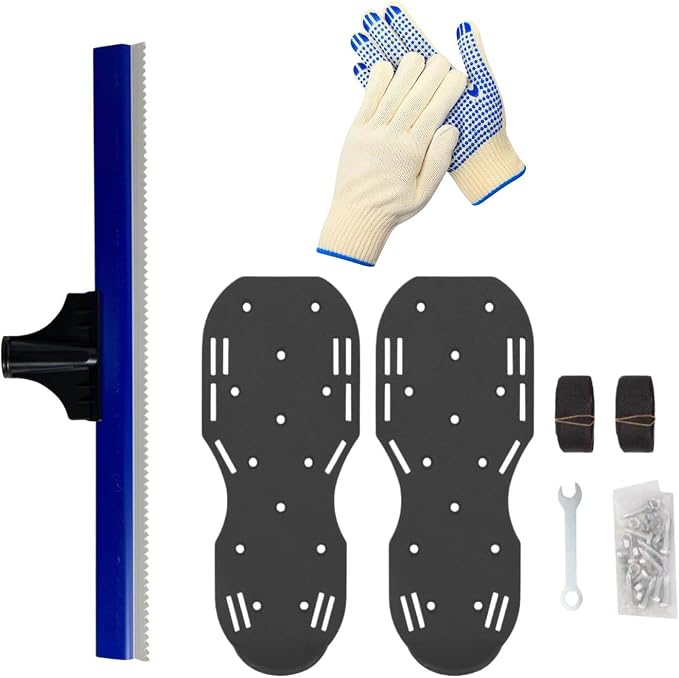 Self-Leveling Cement Tool Kit, 11.6in Epoxy Floor Spiked Shoes, 16in Notched - Image 7