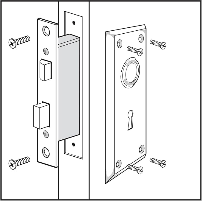 Prime-Line E 22945 Vintage Style Indoor Mortise Lock Assembly Kit – Cast Steel - Image 3