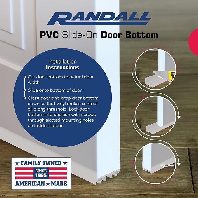 PVC Slide-On Door Bottom | Adjustable Plastic Weatherstrip Door Bottom - Image 4