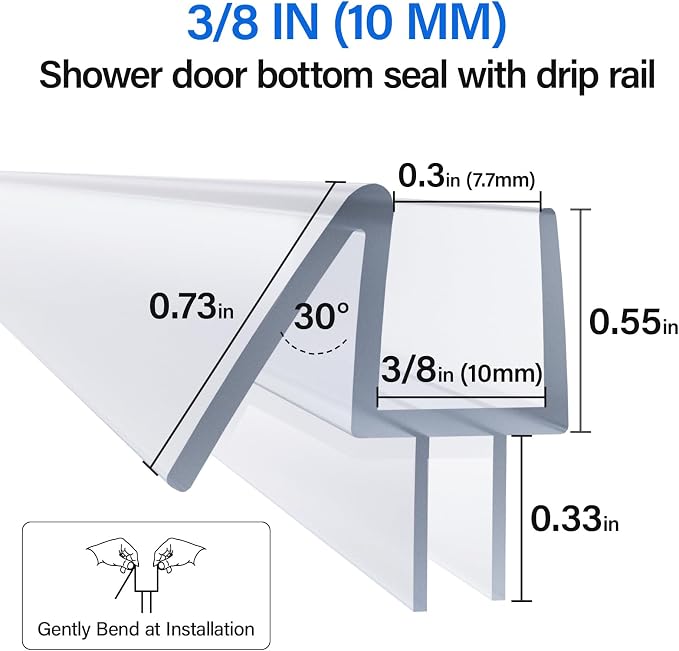 Yecaye 3 Pack 3/8" x 39" Shower Door Bottom Seal Strip, Shower Door Sweep | - Image 4