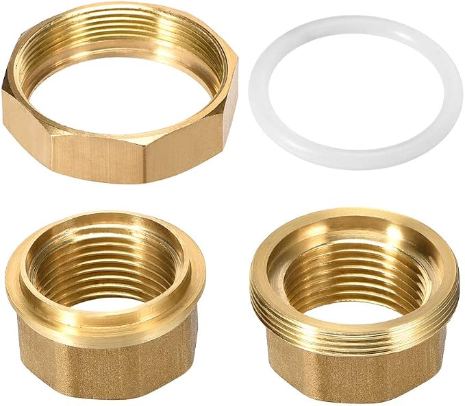 uxcell Brass Pipe Union Connector Coupling 1PT Fitting - Image 3