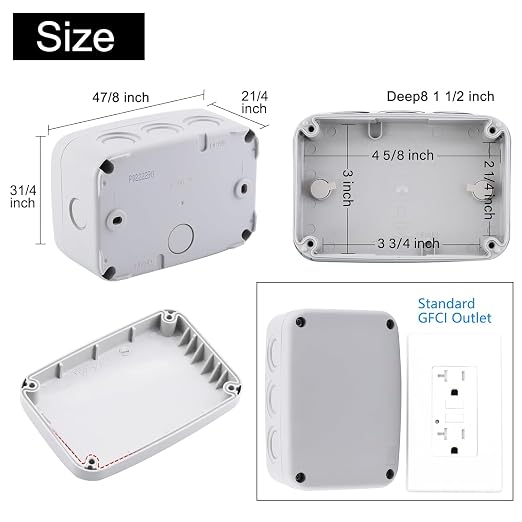 Outdoor Junction Box, with 4PK White 20mm Cable Gland - Image 3
