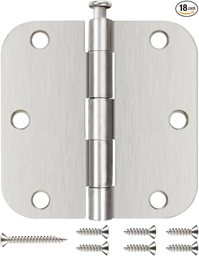 18 Pack Interior Brushed Nickel Door Hinges 3.5" by JIWDOORHINGESFORHOME