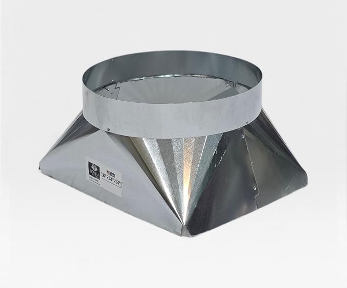 16"x14"-14" Square-to-Round Duct Transition Adapter - Image 2